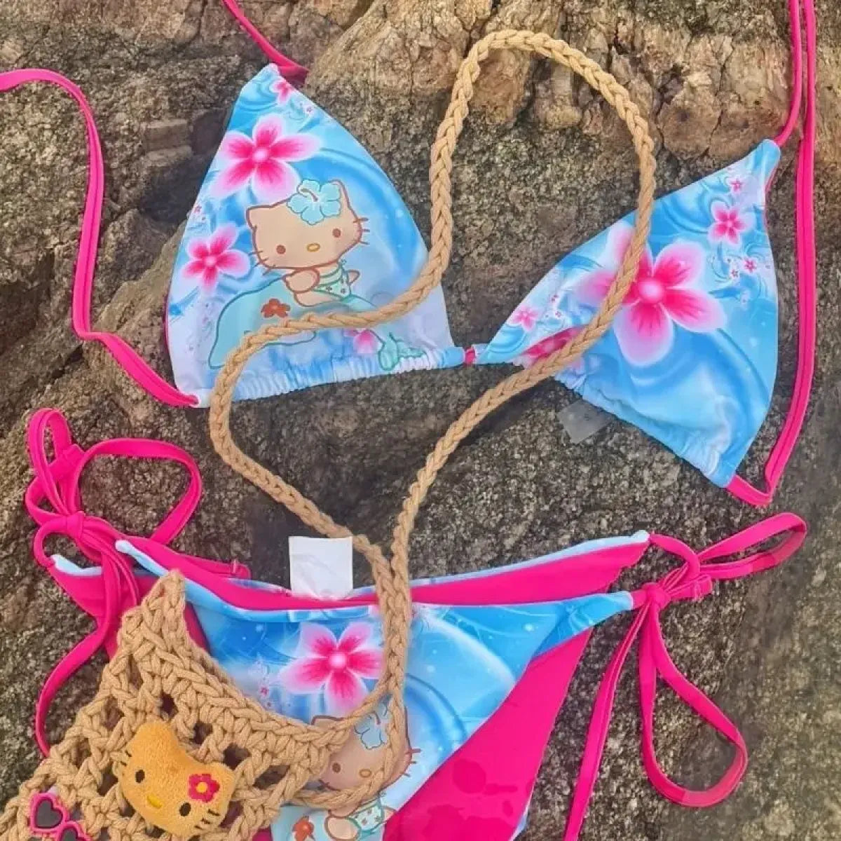 Hello Kitty Anime Halter Bikini Set - Anime - Swimsuit / Bikini / One-Piece Swimwear - 1