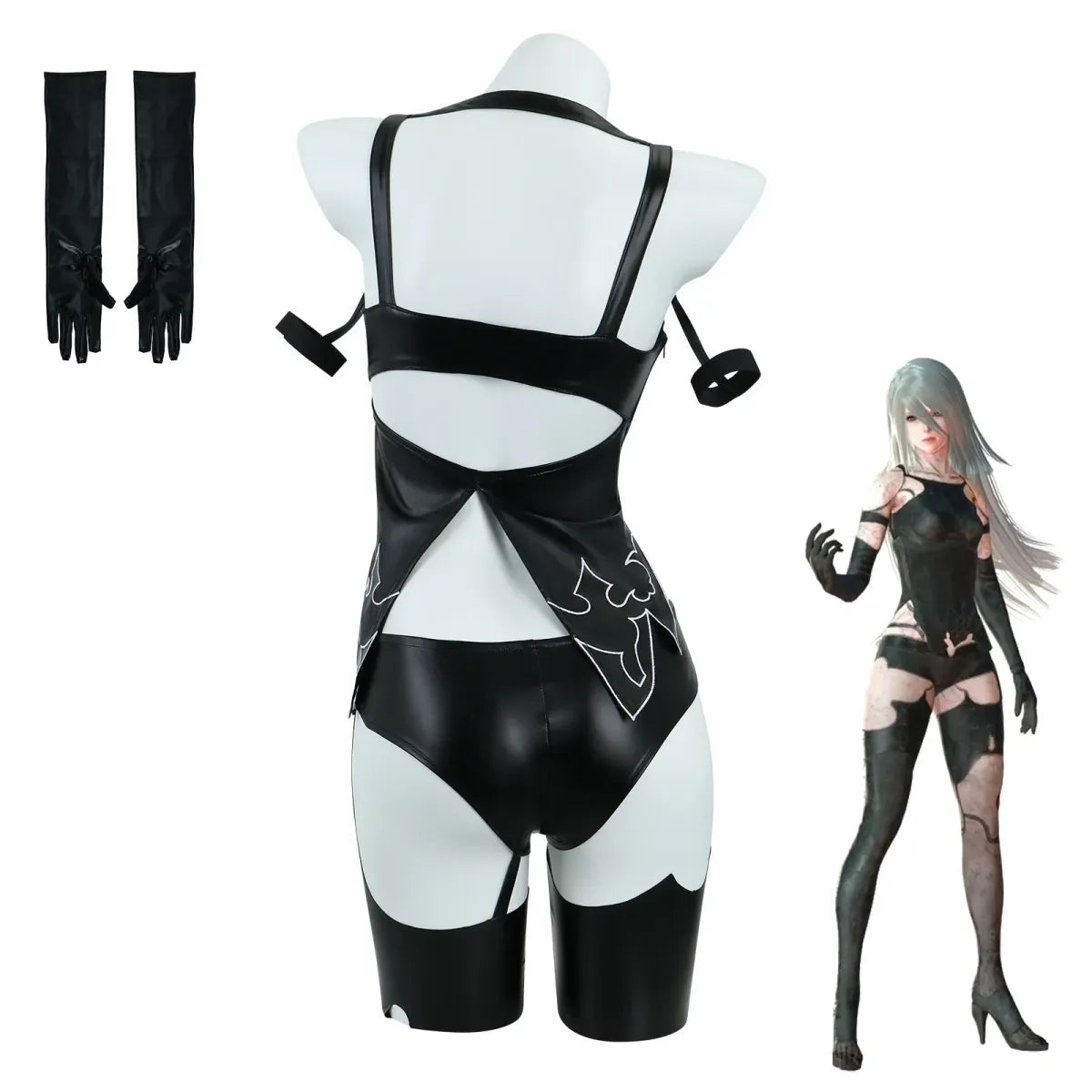 NieR:Automata A2 Black Battle Suit Cosplay Set - Women’s Clothing & Accessories - Cosplay Outfit - 3