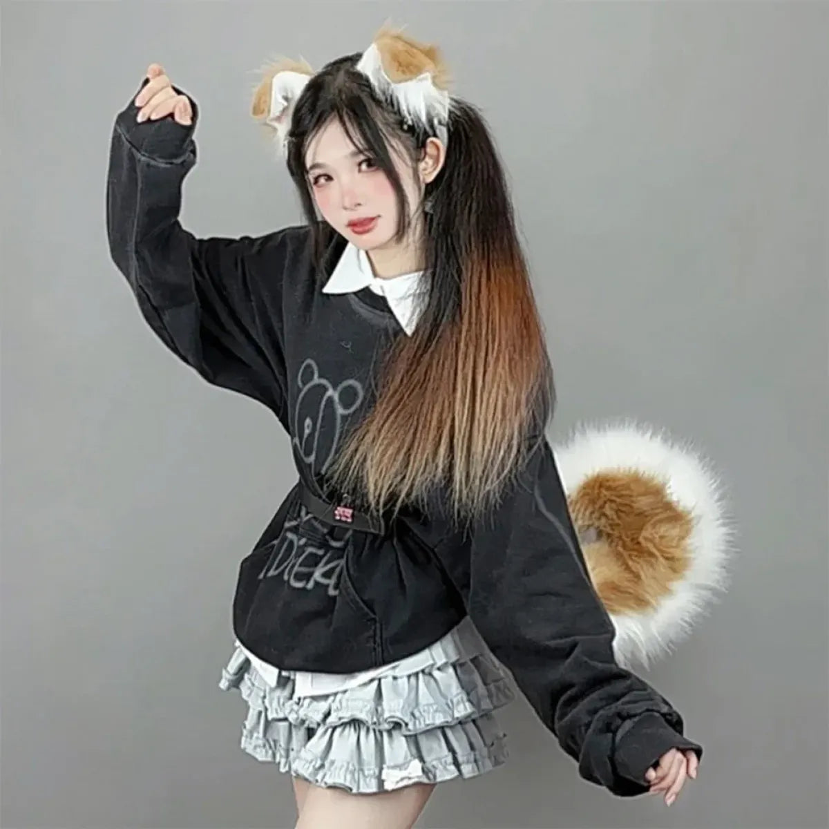 Plush Anime Dog Ear Headband and Tail Set - Anime - Costume Props - 2