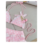 Y2K Cherry Polka Dot Bikini Set - Women’s - Swimsuit / Bikini / One-Piece Swimwear - 3