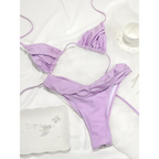 Frill Trim Triangle Bikini Set - Swimsuits - Swimsuit / Bikini / One-Piece Swimwear - 17