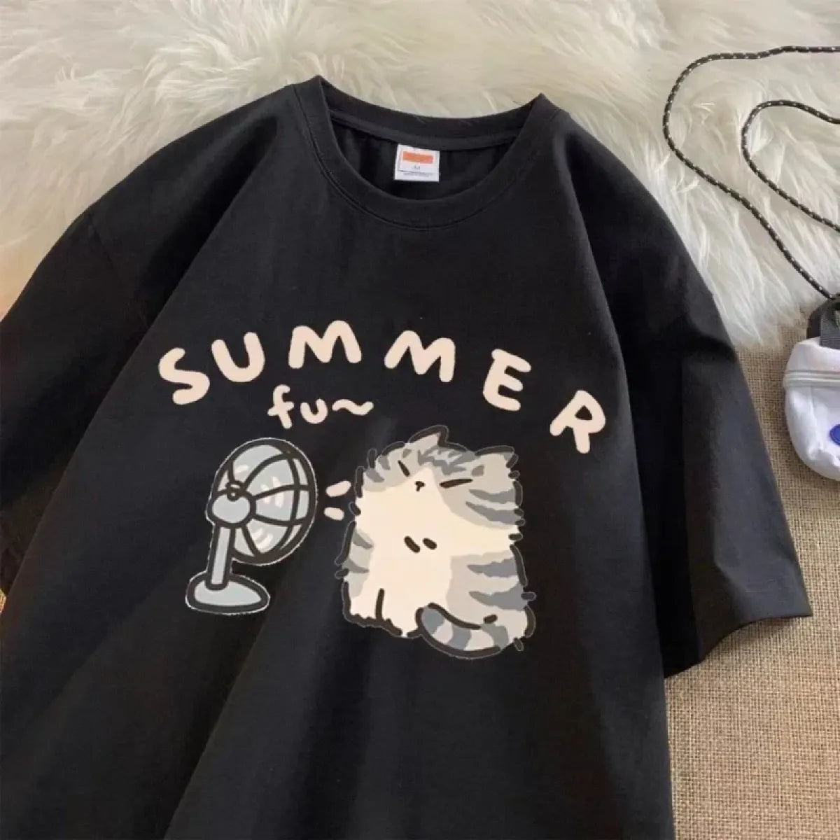 Pink Cat Print Cotton Kids T-Shirt - T-Shirts - T-Shirt - 3