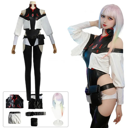 Lucy Cyberpunk Cosplay Costume - Cyberpunk: Edgerunners - Kawaii Stop - Anime Cartoon, Anime Enthusiast, Character Costume, Cybernetic Adventures, Cyberpunk Aesthetics, Cyberpunk Costume, Cyberpunk Warrior, Cyberpunk: Edgerunners, Futuristic Accessories, High-Quality Costume, Lucy Cosplay, Mainland China, Metallic Makeup, Polyester Material, Women's Costume