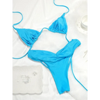 Frill Trim Triangle Bikini Set - Swimsuits - Swimsuit / Bikini / One-Piece Swimwear - 13