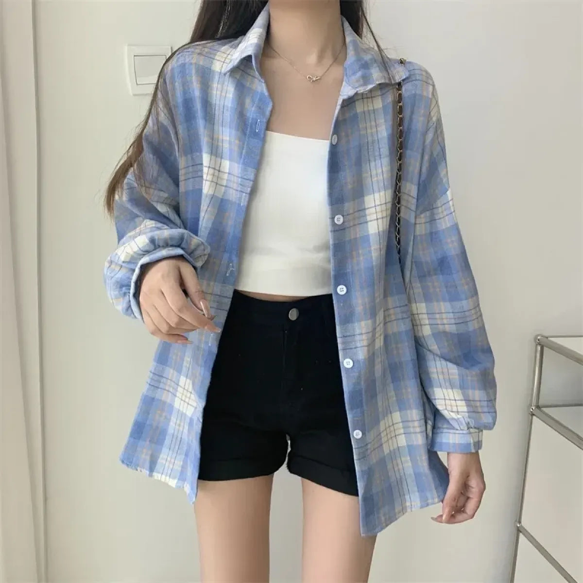 Vintage Preppy Plaid Button-Up Shirt - T-Shirts - Button-Up Shirt - 10
