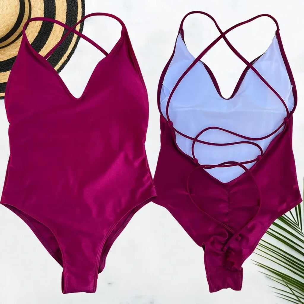 Solid One-Shoulder One Piece Swimsuit - Women’s Clothing & Accessories - Swimsuit / Bikini / One-Piece Swimwear - 1