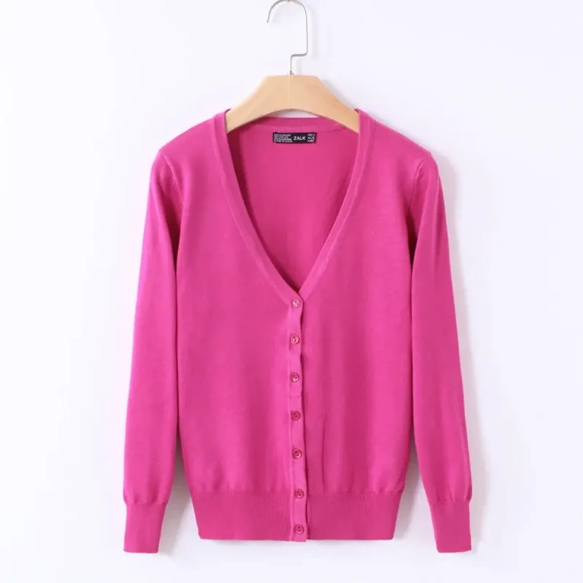 Solid Color V-Neck Knit Cardigan - Women’s Clothing & Accessories - Cardigan - 1
