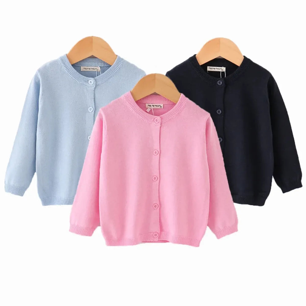 Kids Solid Knit Cardigan Sweater - Sweaters - Cardigan - 1