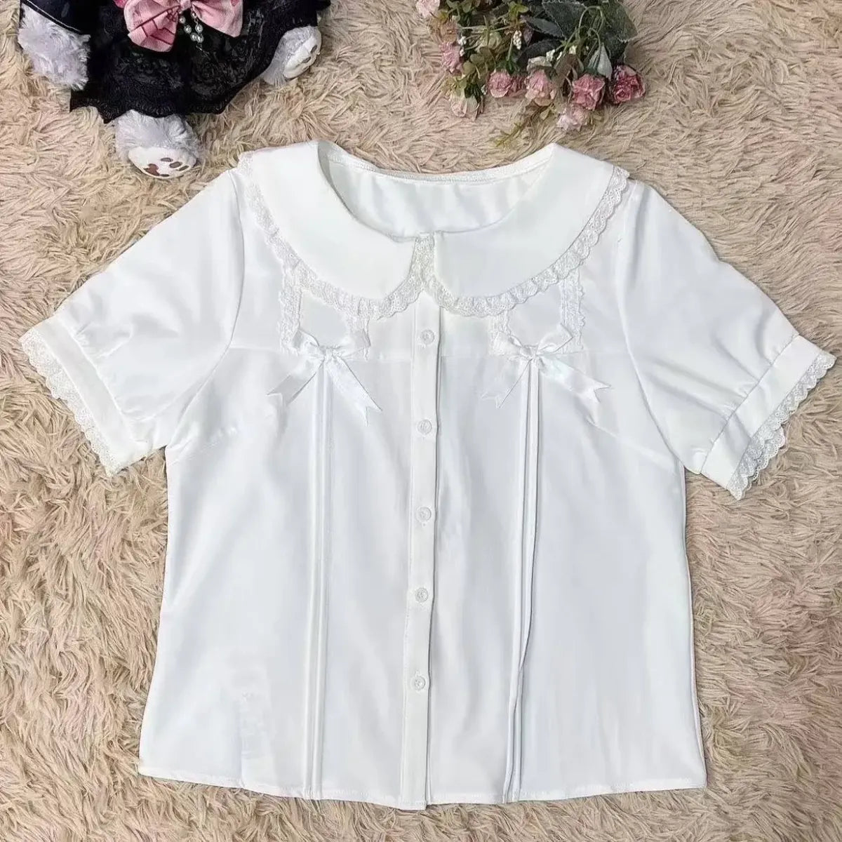 Sweet Lolita Peter Pan Collar Puff Sleeve Blouse - Women’s Clothing & Accessories - Blouse - 7