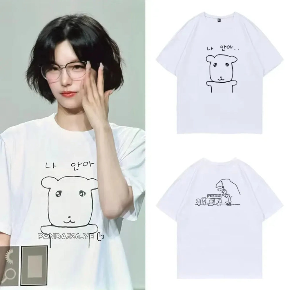 Cute Harajuku Cartoon Graphic Slim T-Shirt - T-Shirts - T-Shirt - 1
