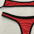 Y2K Contrast Lace-Up Backless Bikini Set - Swimsuits - Swimsuit / Bikini / One-Piece Swimwear - 6