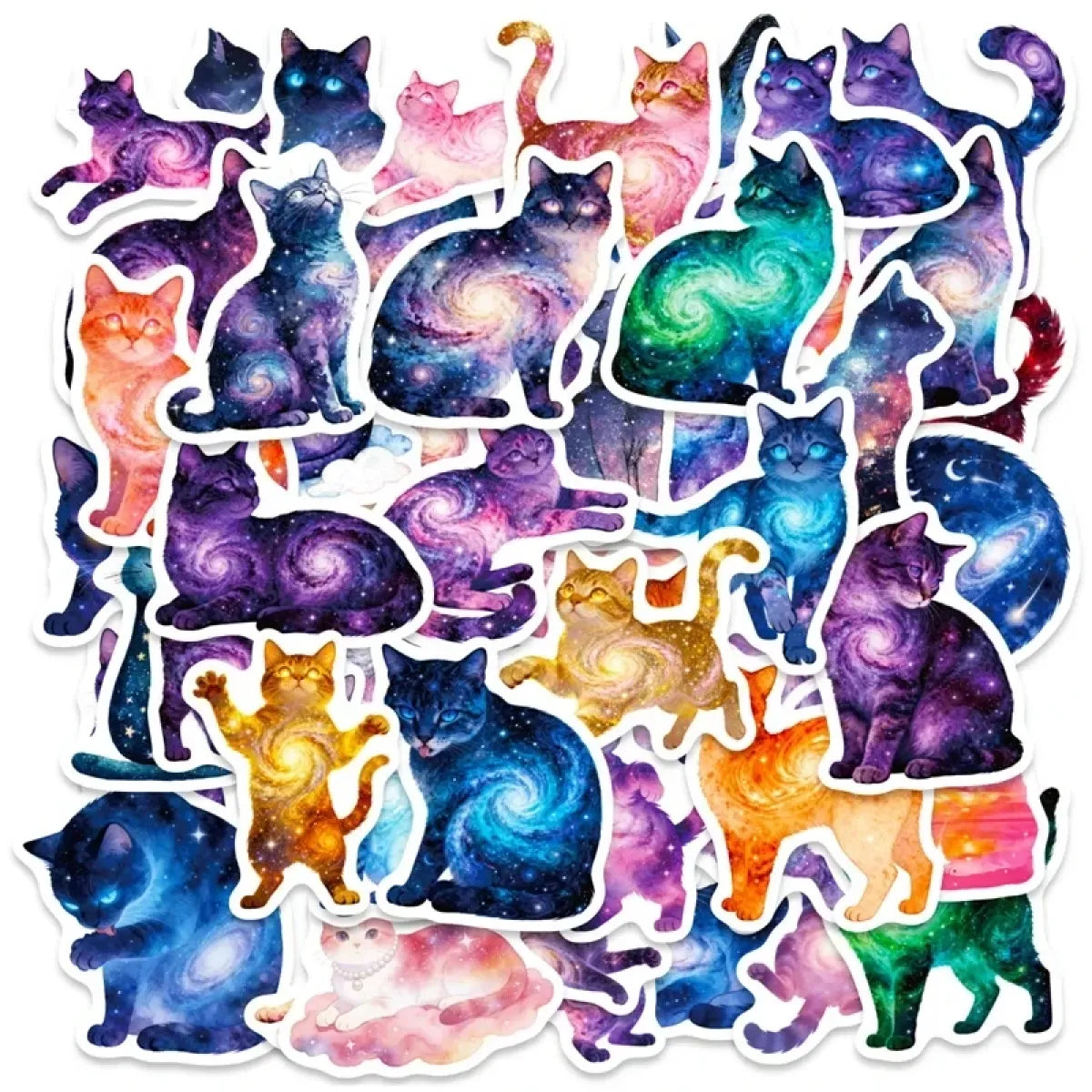 Cute Starry Sky Cat PVC Sticker Pack - Stickers - Sticker / Decal - 8