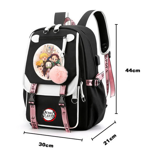 Demon Slayer Nezuko Backpack - Kawaii Stop - Anime Bag, Authentic, Backpack, Composite Fabric, Demon Slayer, Nezuko, Official Merchandise, PVC Waterproof, Quality, School, Spacious, Travel, Unisex, Versatile, Work