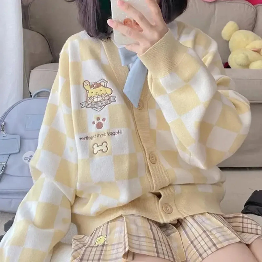 Sanrio Anime Knit Cardigan Sweater - Sweaters - Cardigan - 1