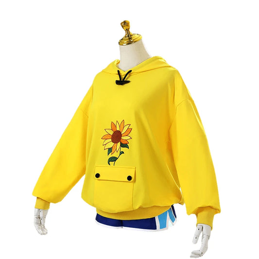 Wonder Egg Priority Ai Sunflower Outfit - Kawaii Stop - Ai, Anime, Cosplay, Costumes, Fashion, Hoodies, Polyester, Sunflower Outfit, Sweatshirts, Unique Style, Wonder Egg Priority