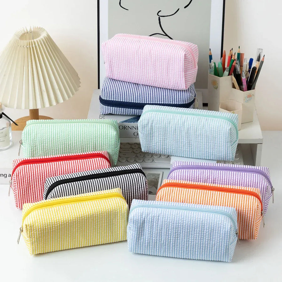 Striped Color Line Pencil Case Zip Pouch - Best Sellers - Pouch / Makeup Bag - 1