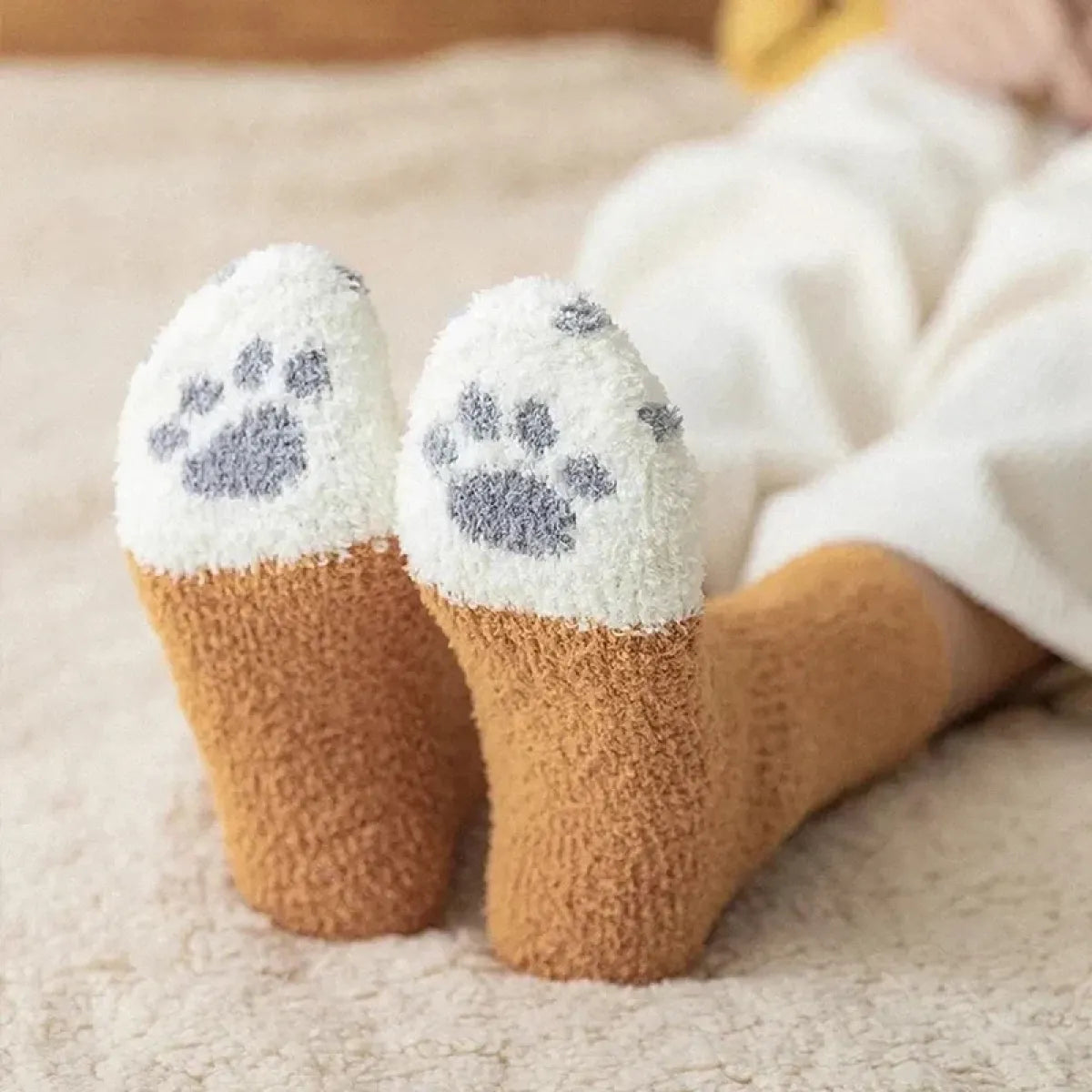 Cat Paw Cartoon Knit Middle Tube Socks - Harajuku Style - Accessories - 3