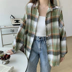 Vintage Preppy Plaid Button-Up Shirt - T-Shirts - Button-Up Shirt - 35
