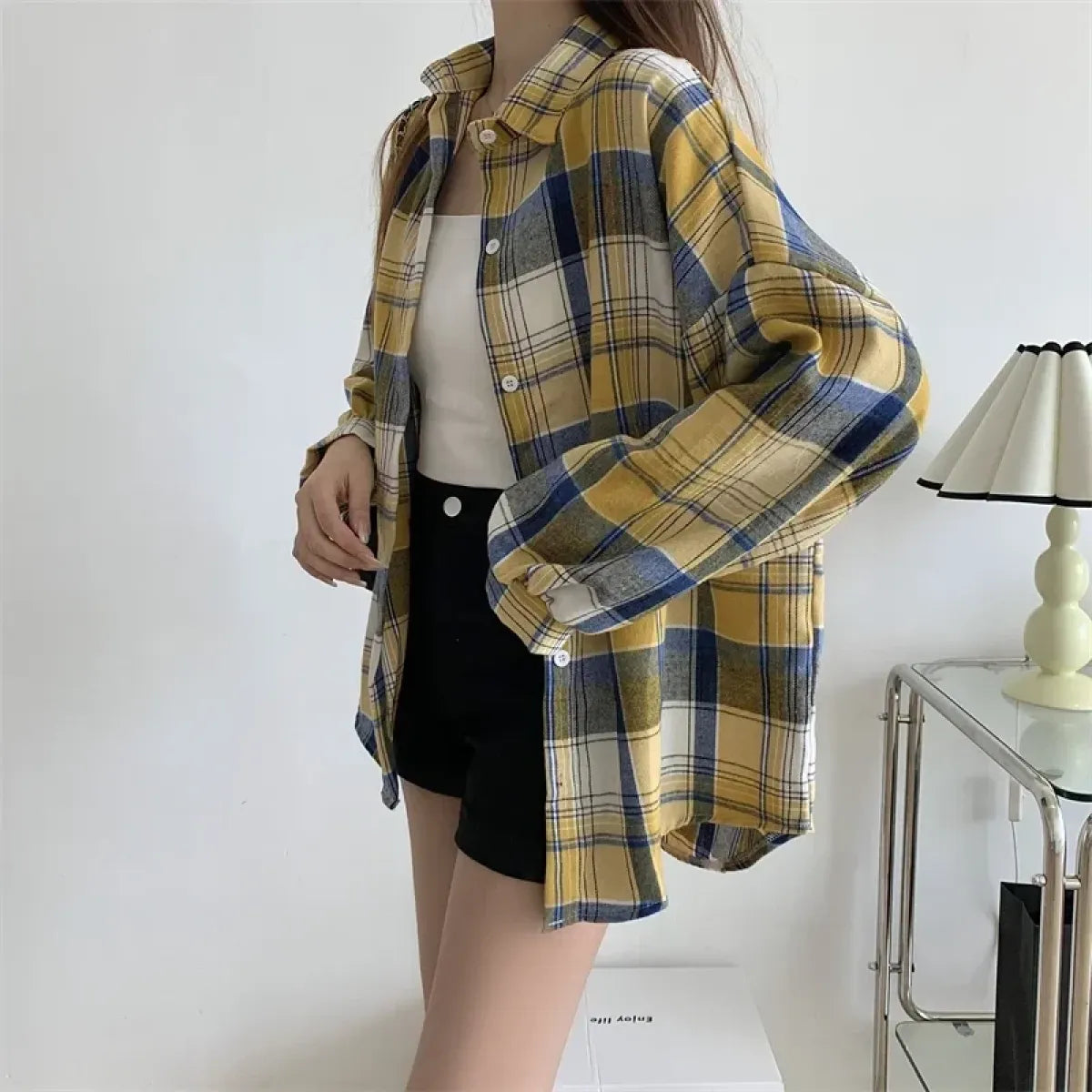 Vintage Preppy Plaid Button-Up Shirt - T-Shirts - Button-Up Shirt - 30