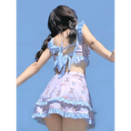 Cute Bear Print Lolita Bikini Swimsuit - Women’s - Swimsuit / Bikini / One-Piece Swimwear - 4