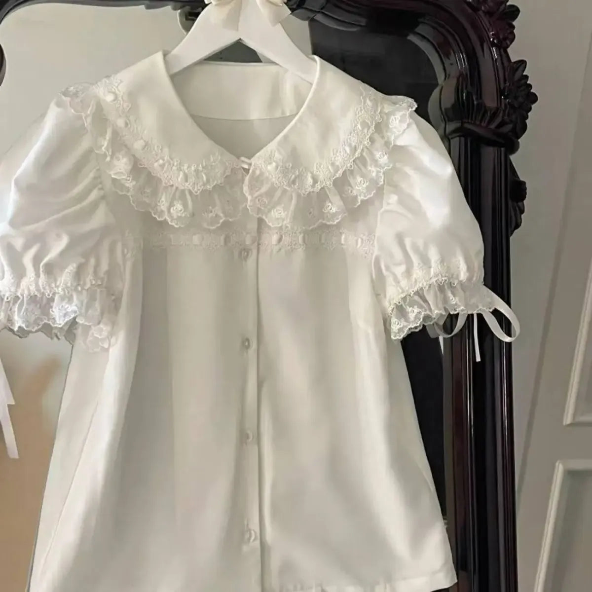 Sweet Lolita Peter Pan Collar Puff Sleeve Blouse - Women’s Clothing & Accessories - Blouse - 8