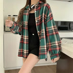 Vintage Preppy Plaid Button-Up Shirt - T-Shirts - Button-Up Shirt - 54