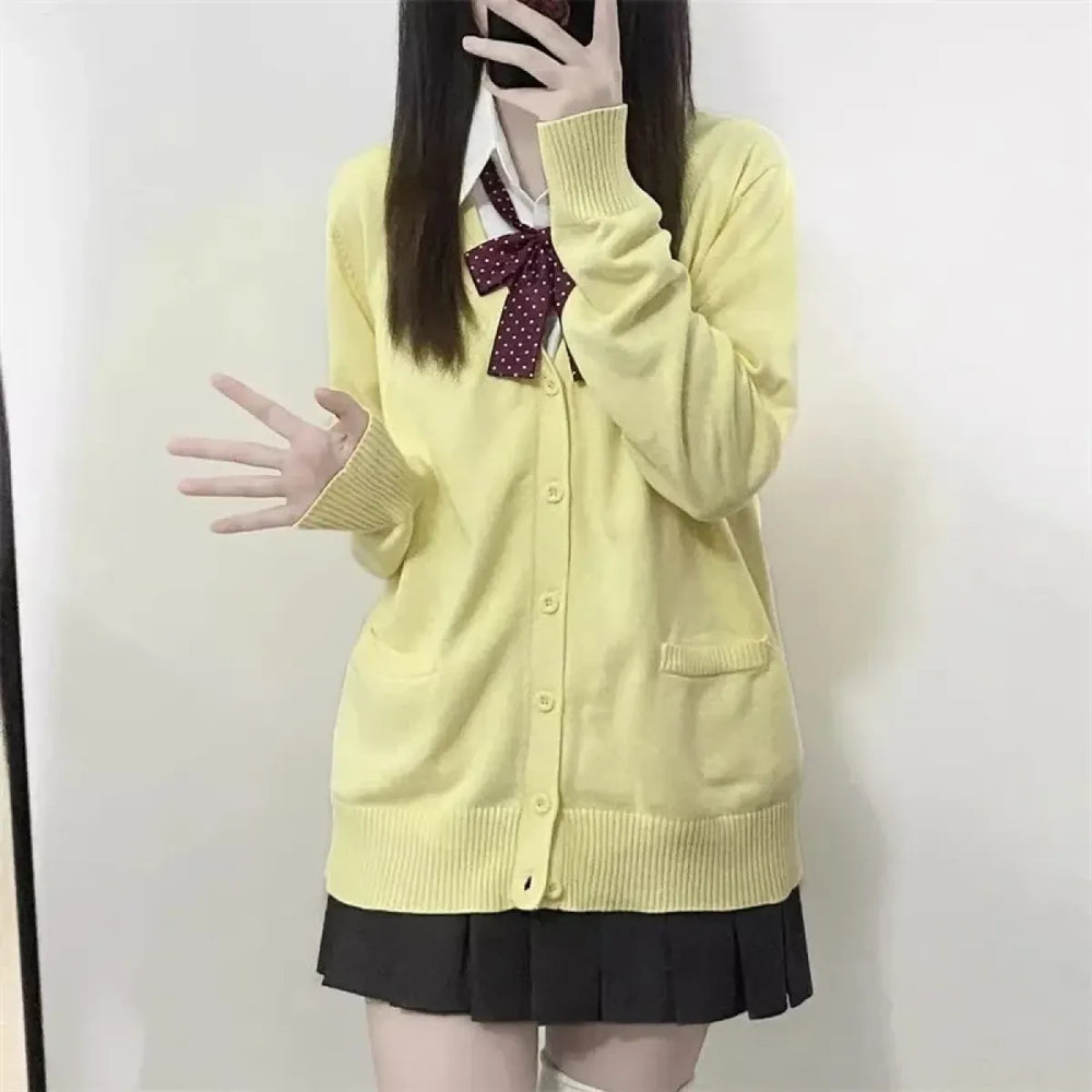 Loose Fit V-Neck Knit Cardigan - Women’s Clothing & Accessories - Cardigan - 1
