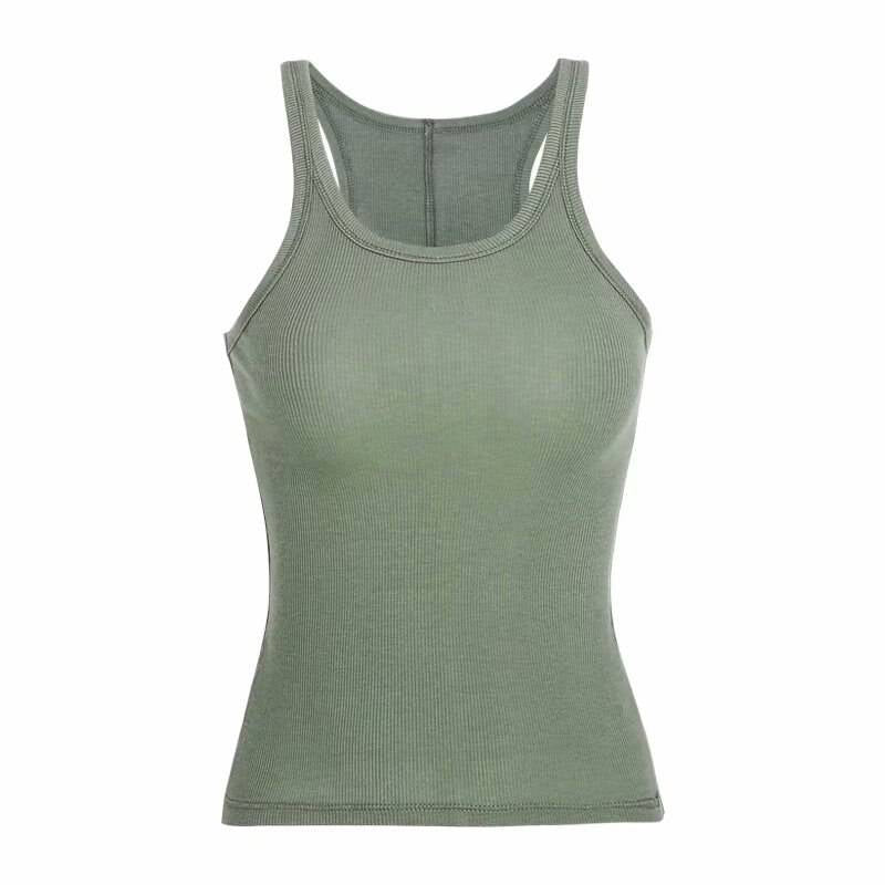 Solid Ribbed Tank Top - Kawaii Stop - Adorable, Basic, Camis &amp; Tops, Color, Cotton, Cute, Fashion, Kawaii, Knitted, Korean, Outerwear, Polyester, Ribbed, Short, Sleeveless, Solid, T-Shirts, Tank Top, Tops &amp; Tees, U-Neck, Women's Clothing &amp; Accessories