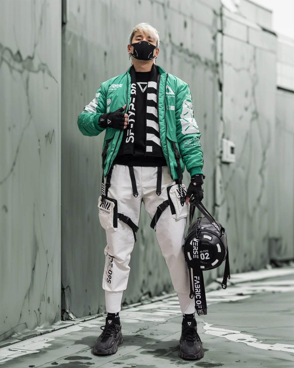 Y-2050 Techwear Green Bomber Jacket
