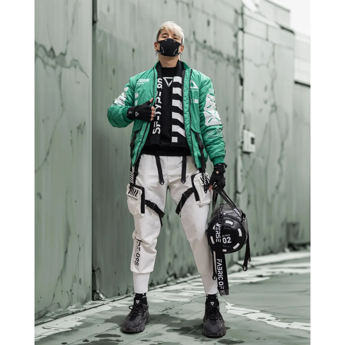 Y-2050 Techwear Green Bomber Jacket - Jackets & Coats - Bomber Jacket - 3