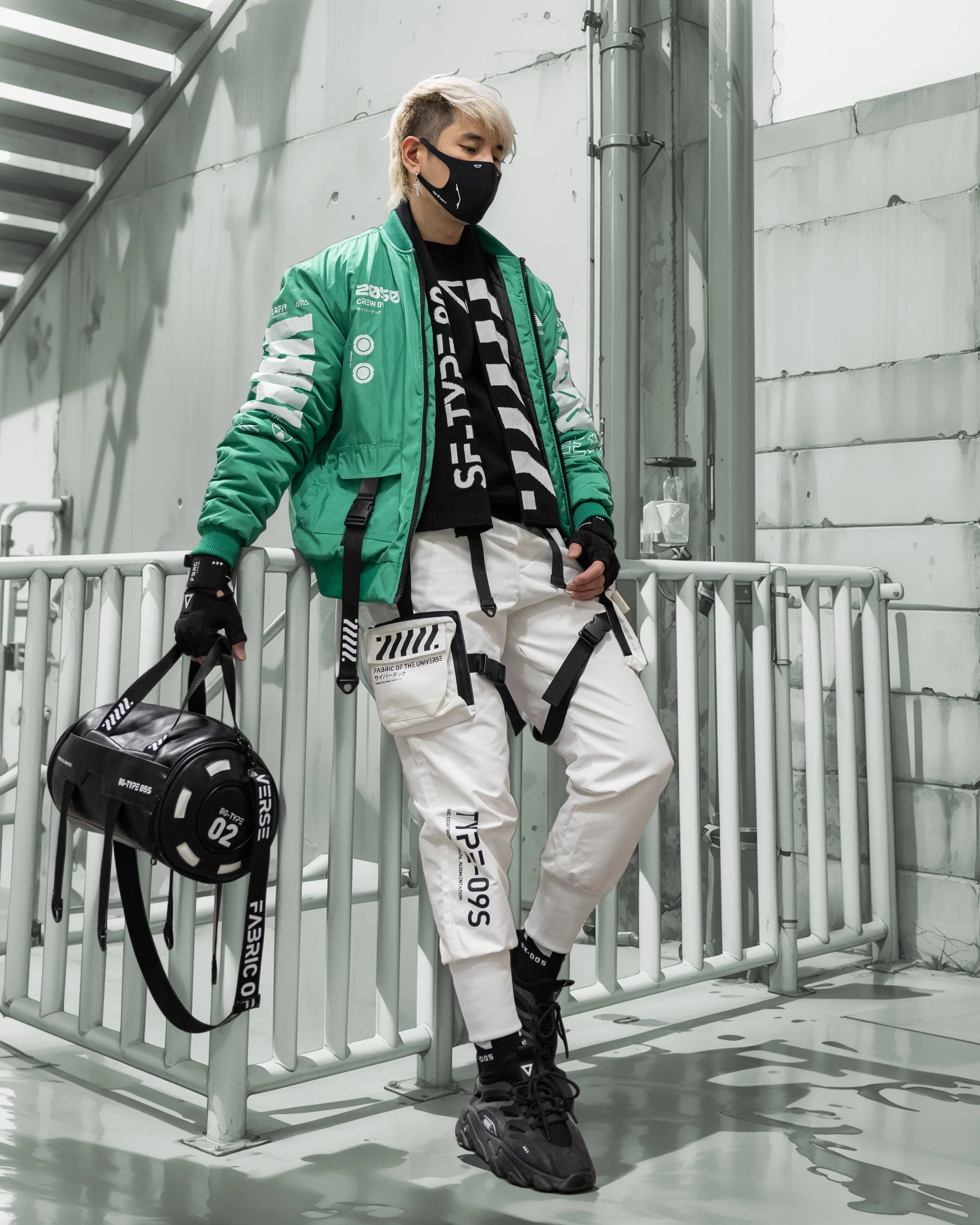 Y-2050 Techwear Green Bomber Jacket