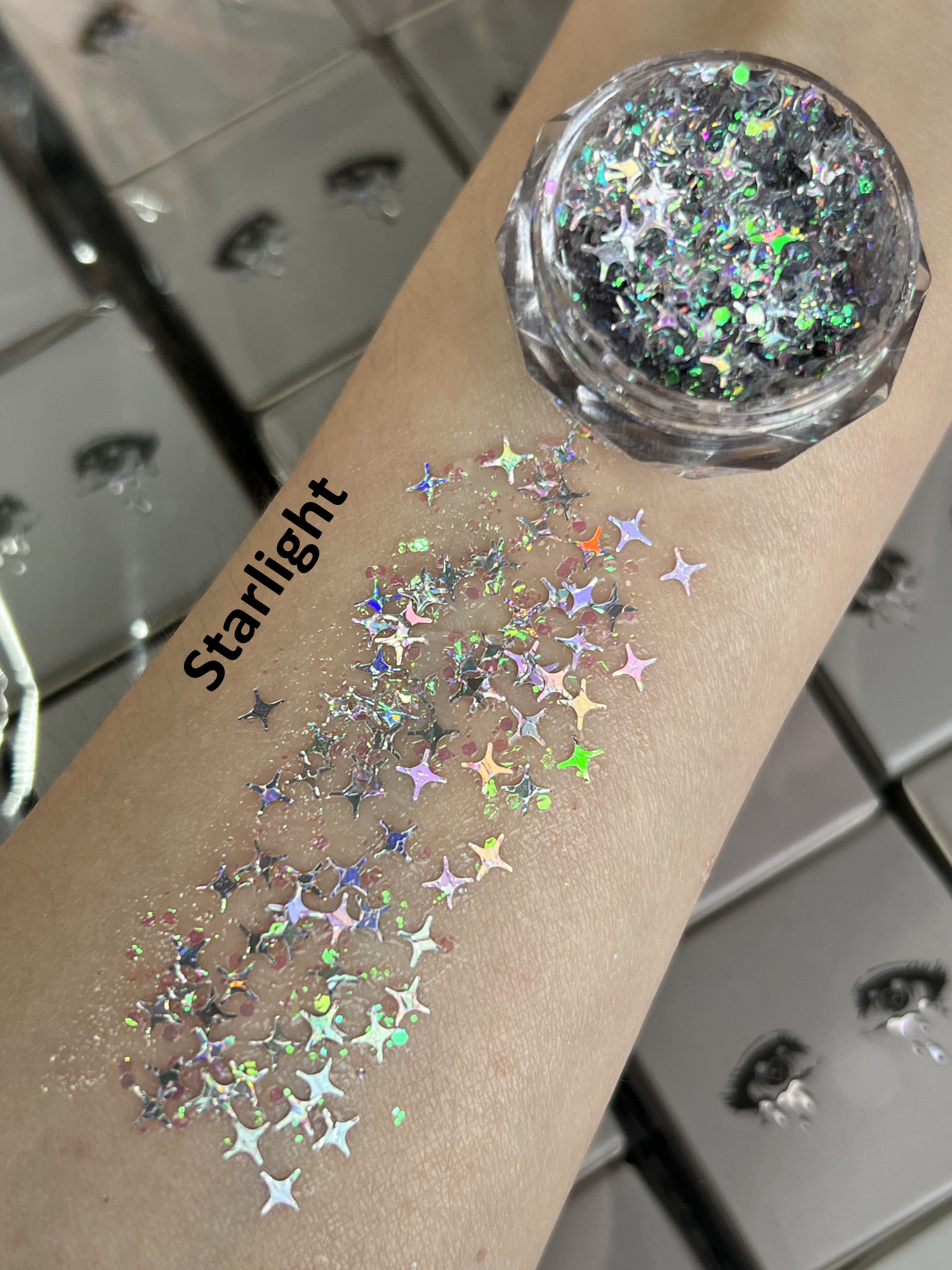 Gel Glitter Tears Festival Makeup