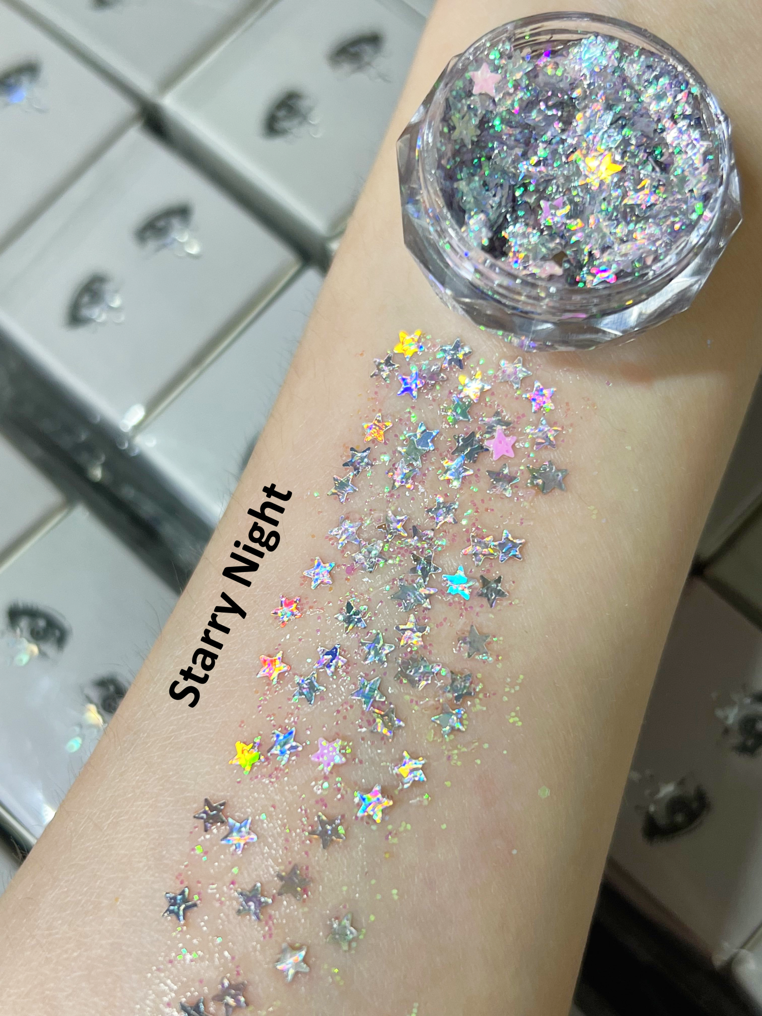 Gel Glitter Tears Festival Makeup