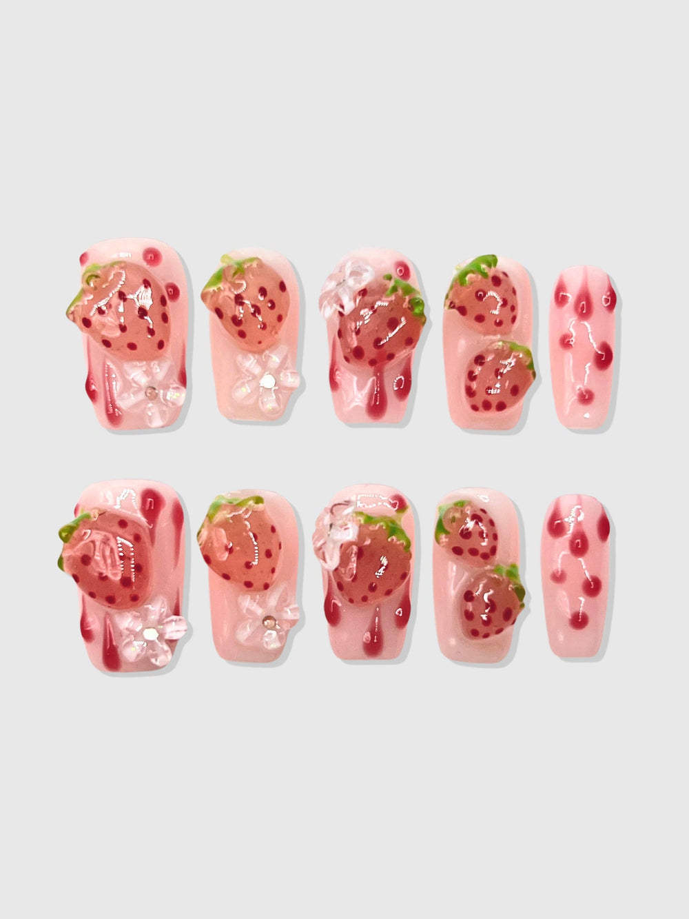 Strawberry Shortcake 3D Press On Nails Set