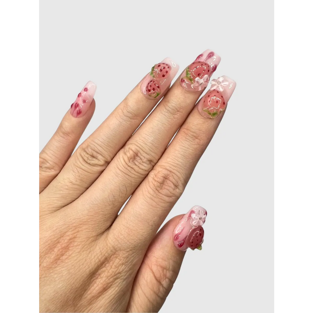 Strawberry Shortcake 3D Press On Nails Set - Harajuku Style - Cosmetics - 2