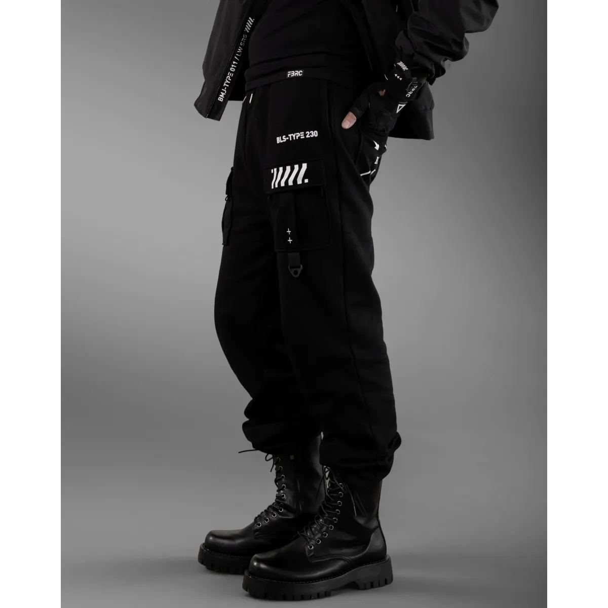 BLS-Type 230 Black French Terry Cargo Pants - Bottoms - Cargo Pants - 7