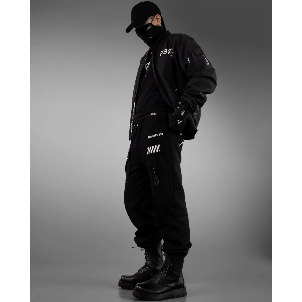 BLS-Type 230 Black French Terry Cargo Pants - Bottoms - Cargo Pants - 8