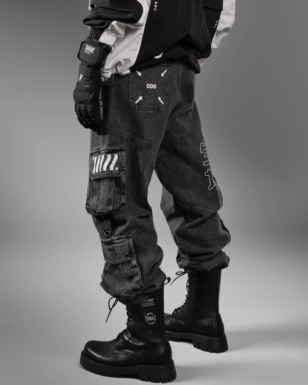 DJ-Type 001A Charcoal Denim Cargo Pants