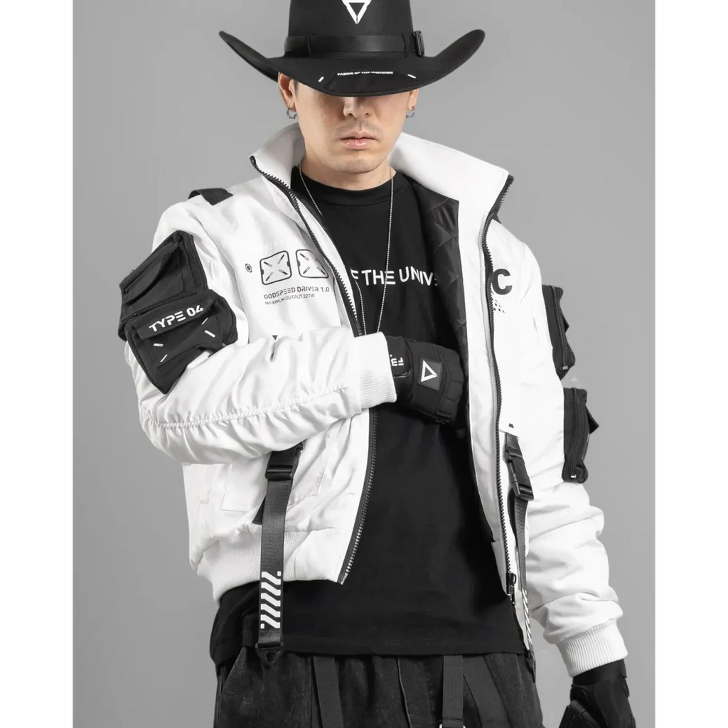 XB-04 White Techwear Bomber Jacket - Jackets & Coats - Bomber Jacket - 5