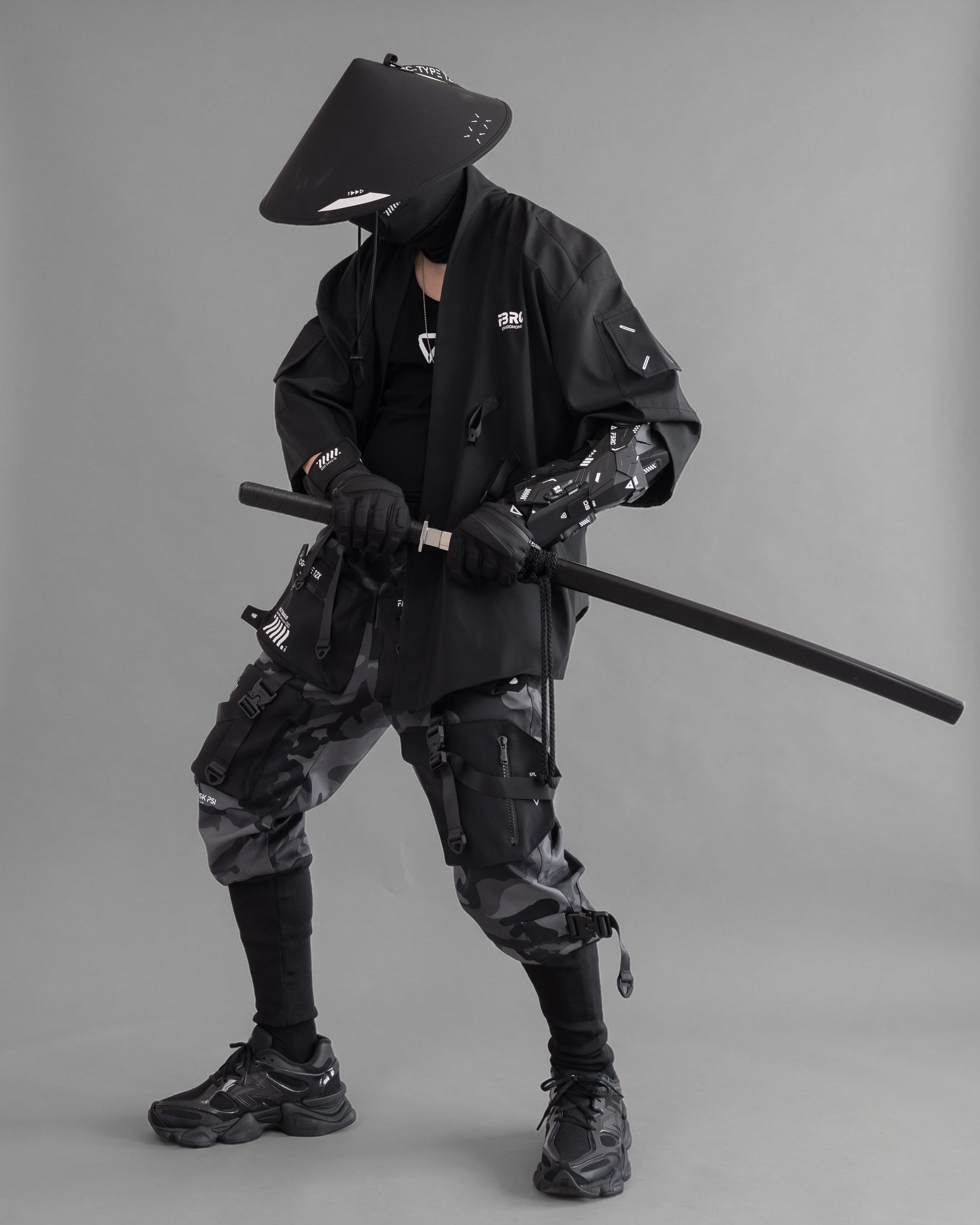 Kimo-Type 045 Black Lightweight Kimono Shirt