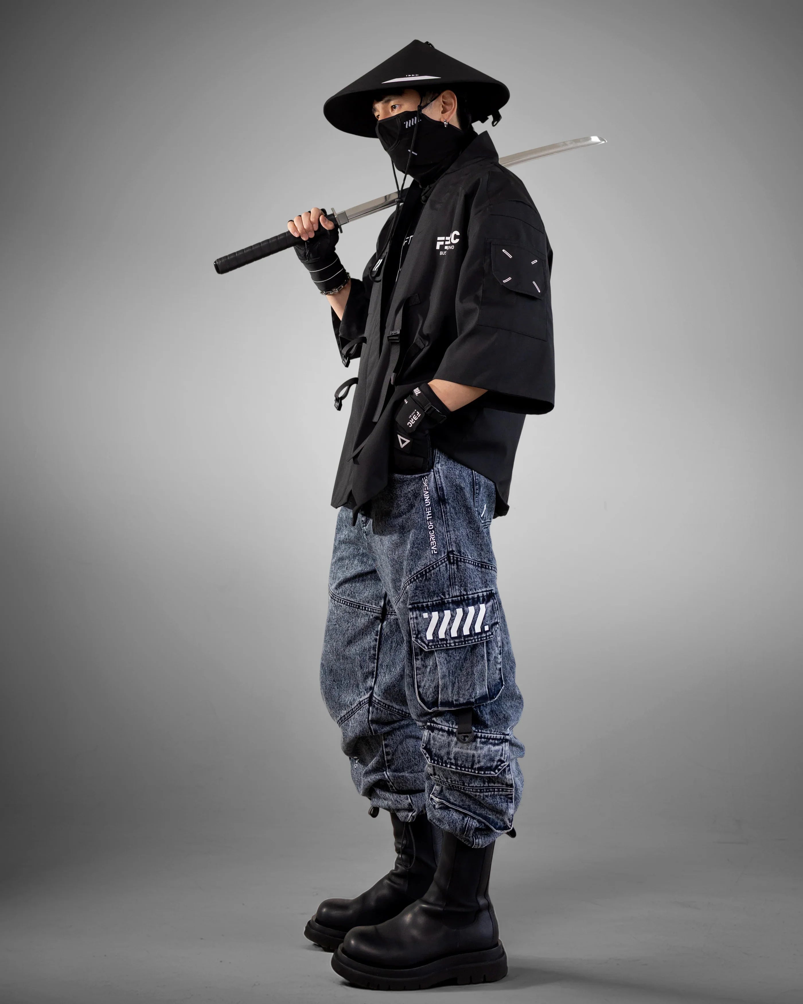 Kimo-Type 045 Black Lightweight Kimono Shirt