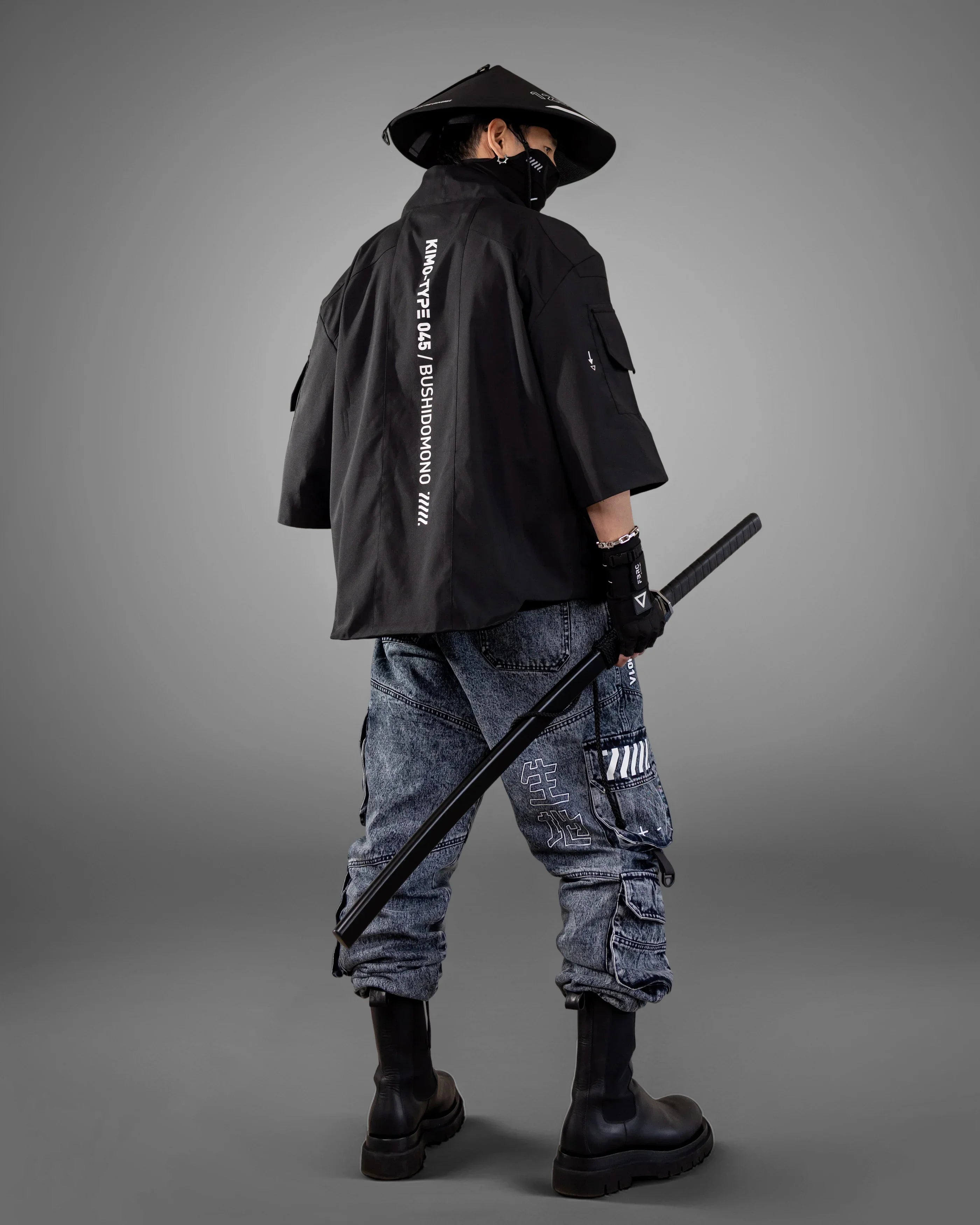 Kimo-Type 045 Black Lightweight Kimono Shirt