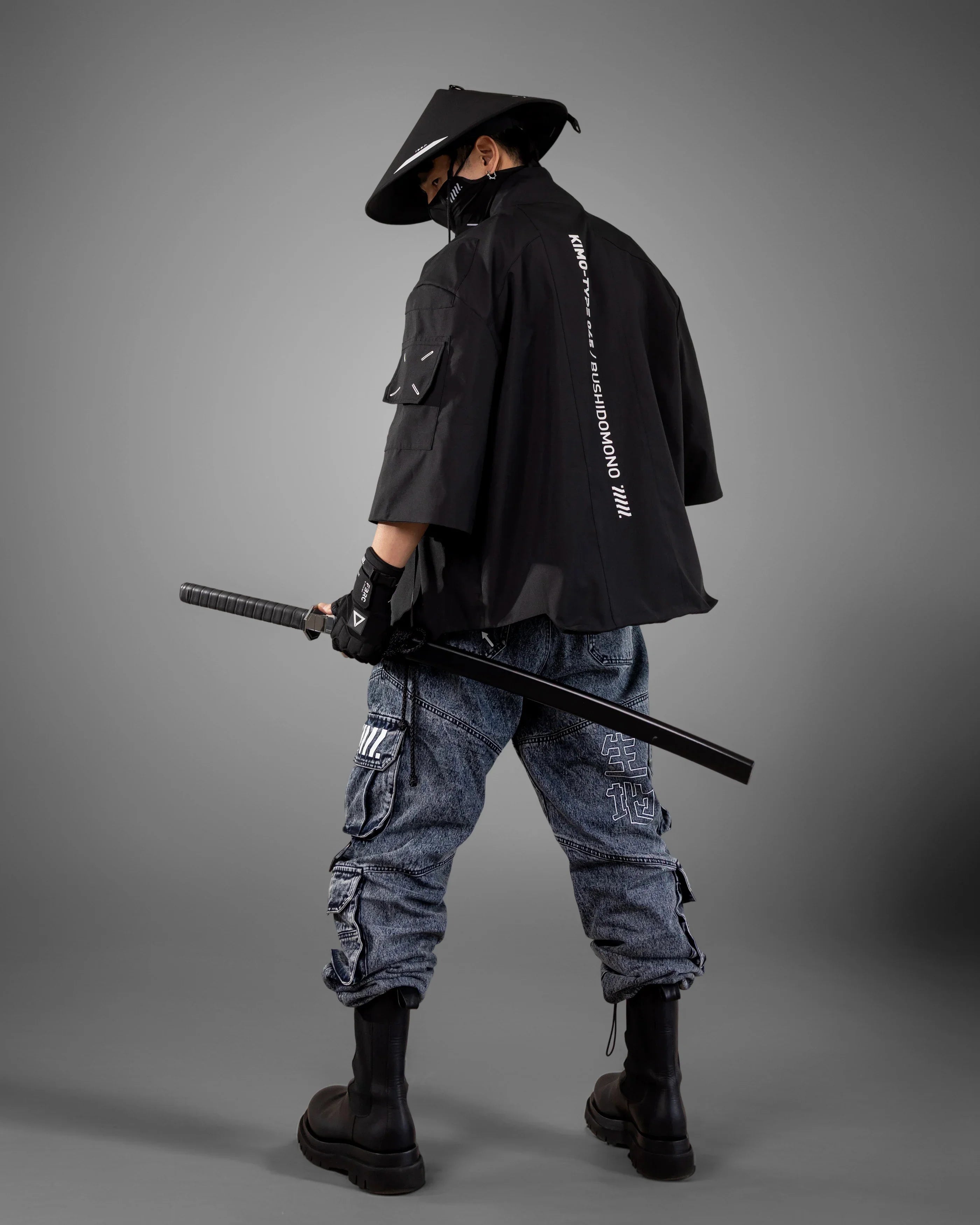 Kimo-Type 045 Black Lightweight Kimono Shirt