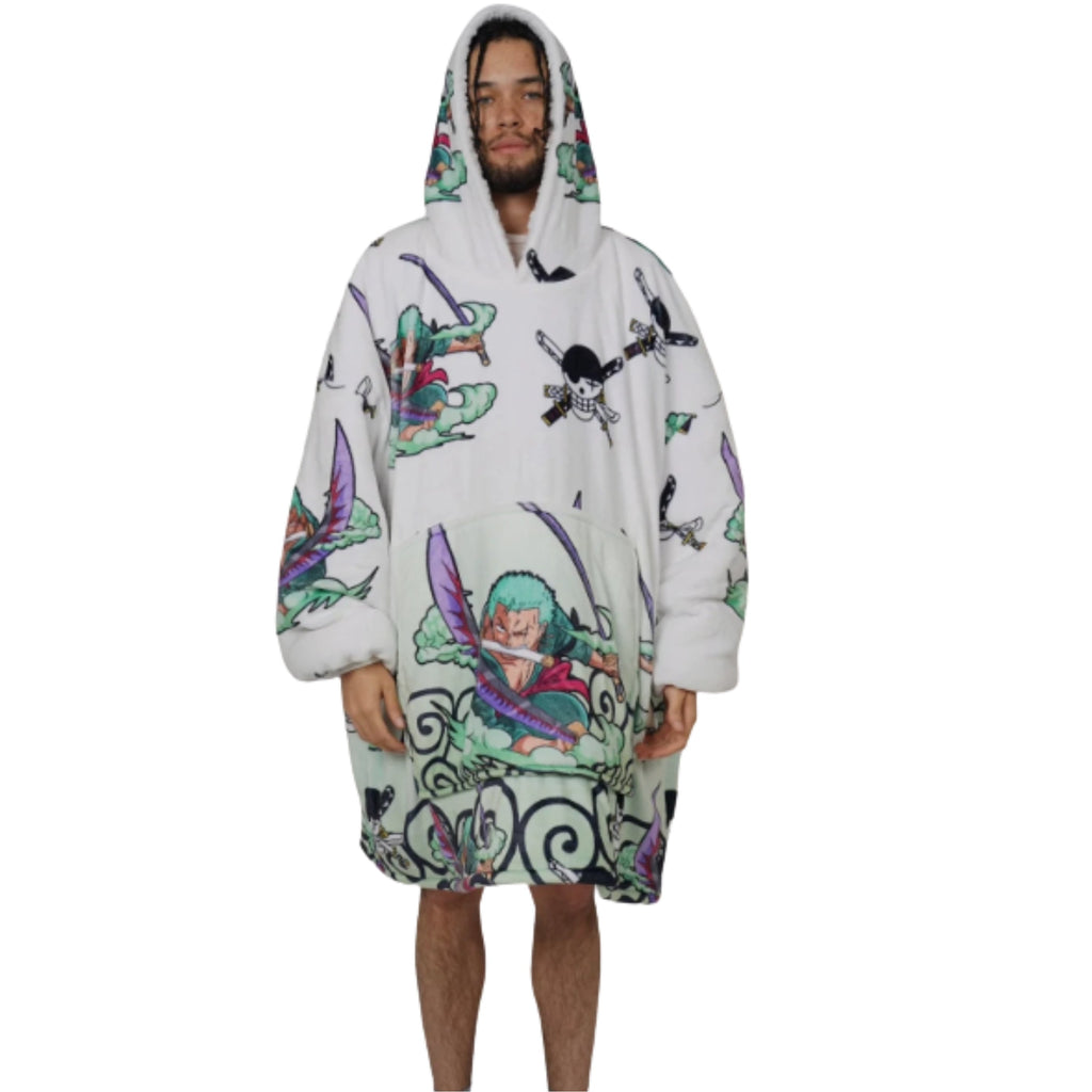 Zoro One Piece Sherpa Wearable Blanket Hoodie