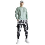 V3-3 Cyber Graphic Faded Green Long Sleeve Tee - T-Shirts - T-Shirt - 4