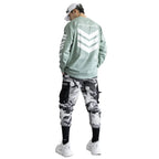 V3-3 Cyber Graphic Faded Green Long Sleeve Tee - T-Shirts - T-Shirt - 3