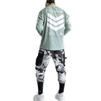 V3-3 Cyber Graphic Faded Green Long Sleeve Tee - T-Shirts - T-Shirt - 6