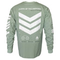 V3-3 Cyber Graphic Faded Green Long Sleeve Tee - T-Shirts - T-Shirt - 1