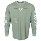 V3-3 Cyber Graphic Faded Green Long Sleeve Tee - T-Shirts - T-Shirt - 2