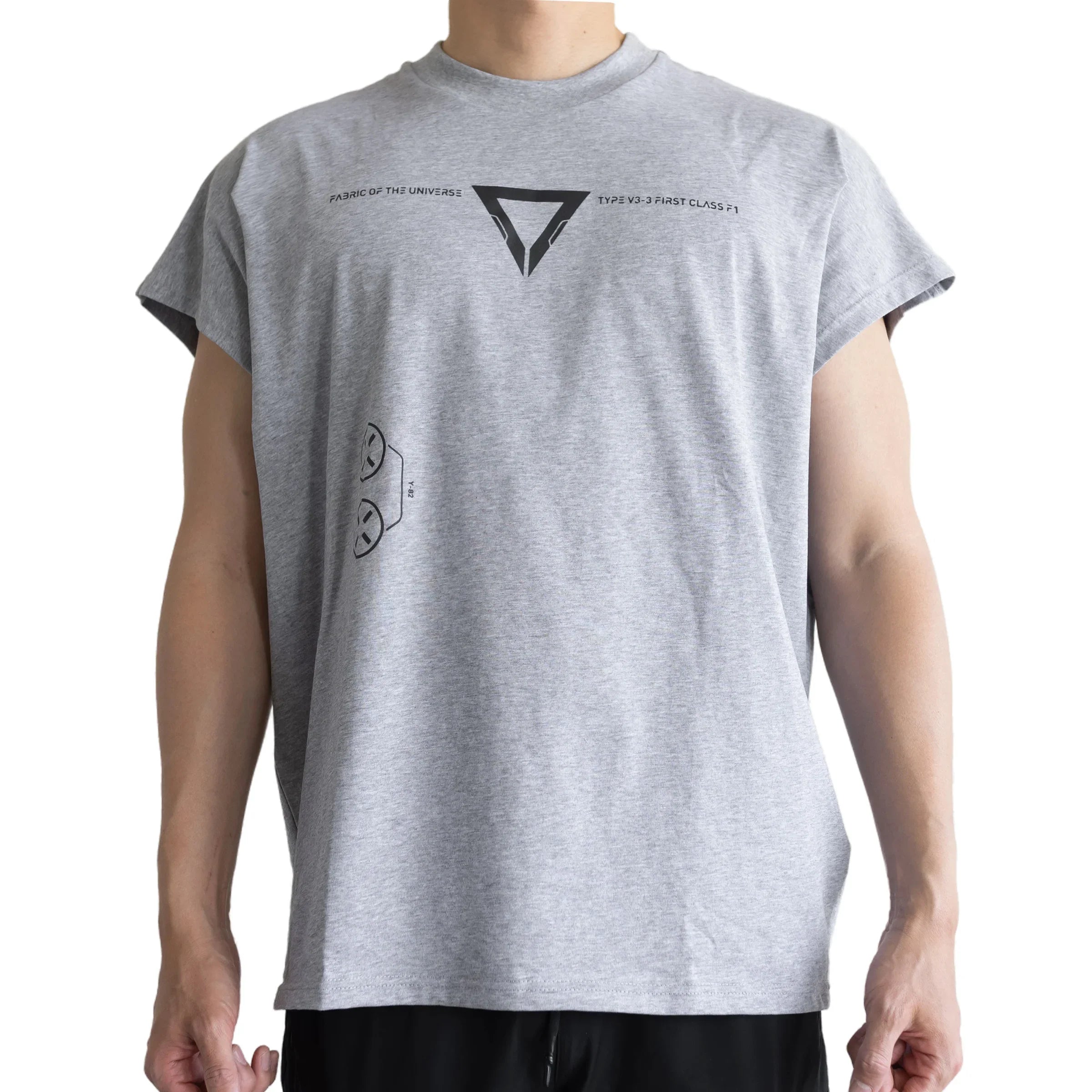 V3-3 Grey Oversized Sleeveless T-Shirt